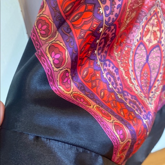 Dressbarn Paisley Black pink Asymmetrical dress fairy boho formal formal casual - Picture 5 of 9